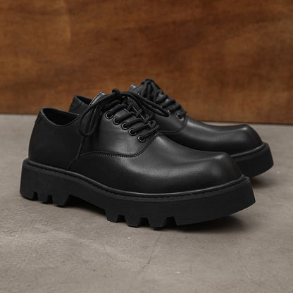 Lace Up Thick Sole PU Leather Shoes WN24570