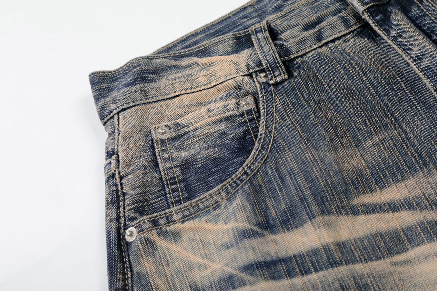 Washed Whisker Wide Leg Denim Jeans WN26132