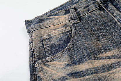 Washed Whisker Wide Leg Denim Jeans WN26132