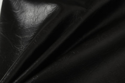 Shoulder-Pad Spider Web PU Leather Jacket Wide Leg Pants Setup WN27913