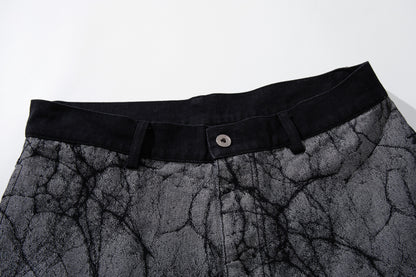 Deconstructed Irregular Wide Leg Denim Jeans WN23051