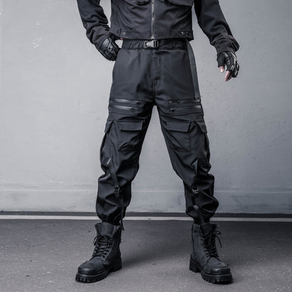 Tactical Ribbon Strap Cuffed Cargo Pants WN22568