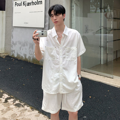 Oversize Short Sleeve Shirt & Half Pants Setup WN24884