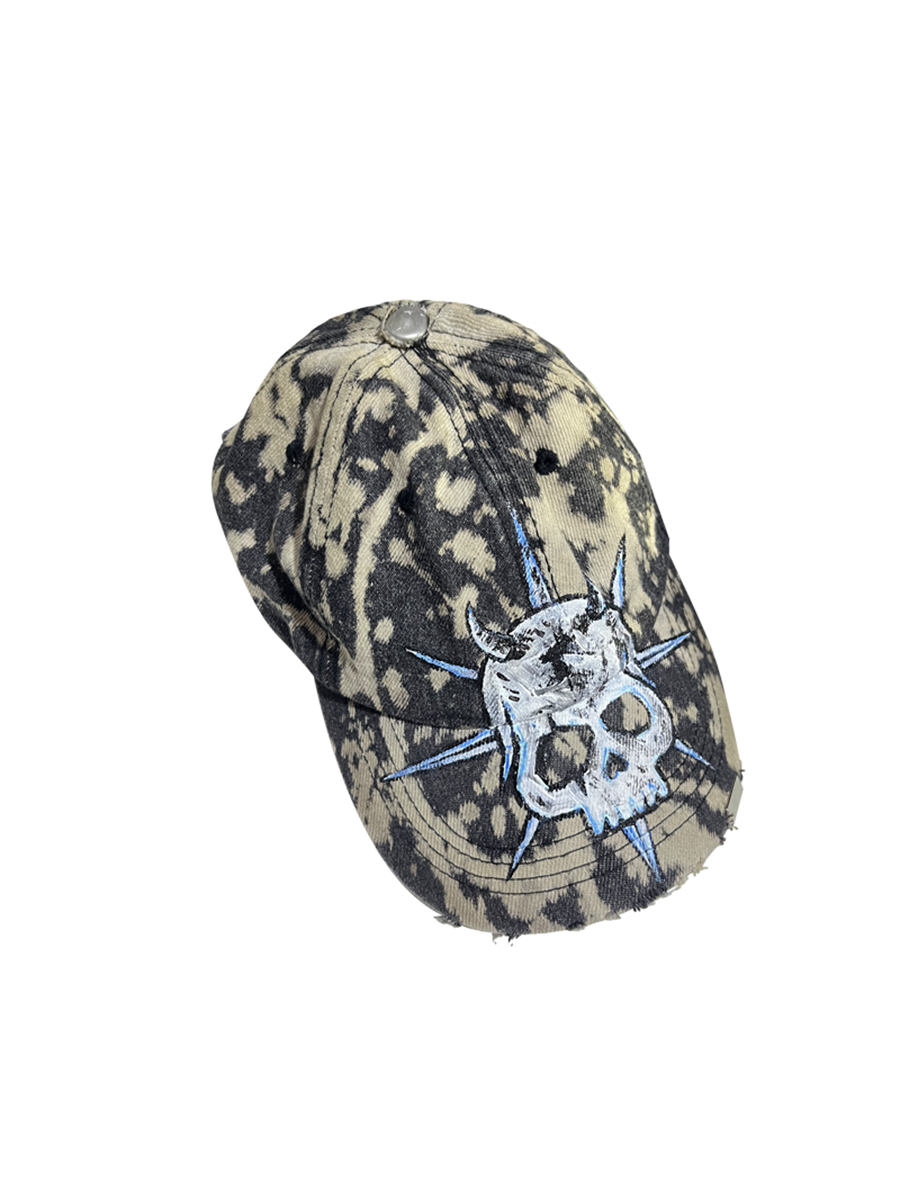 Tie-Dye Washed Skull Design Cap WN21148