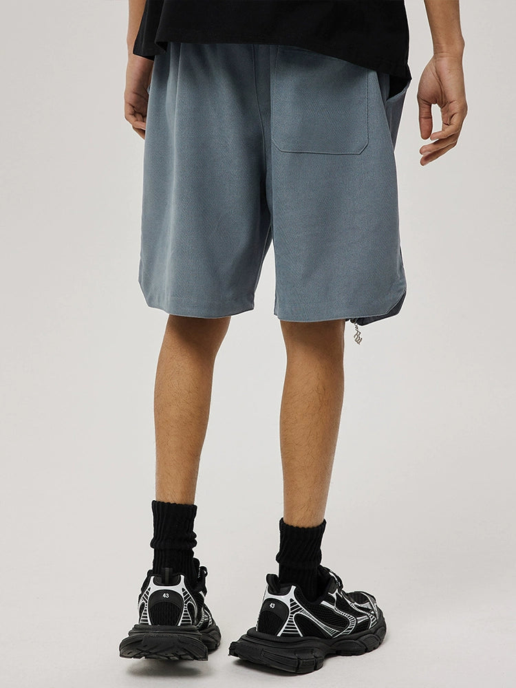 Metal Zipper Patchwork Straight Sporty Half Pants WN18008