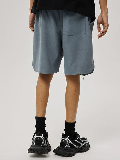 Metal Zipper Patchwork Straight Sporty Half Pants WN18008