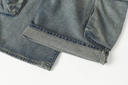 Cargo Pocket Wide Leg Denim Jeans WN27961
