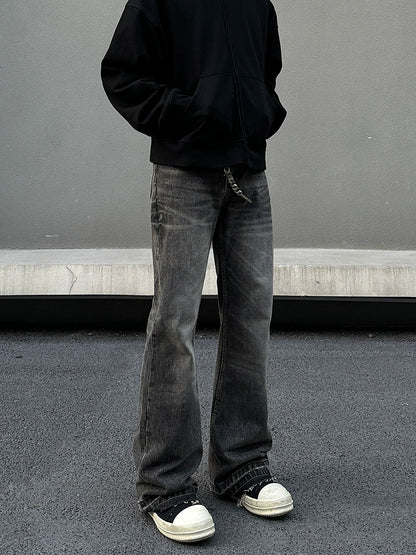 Raw Hem Flare Denim Jeans WN19418