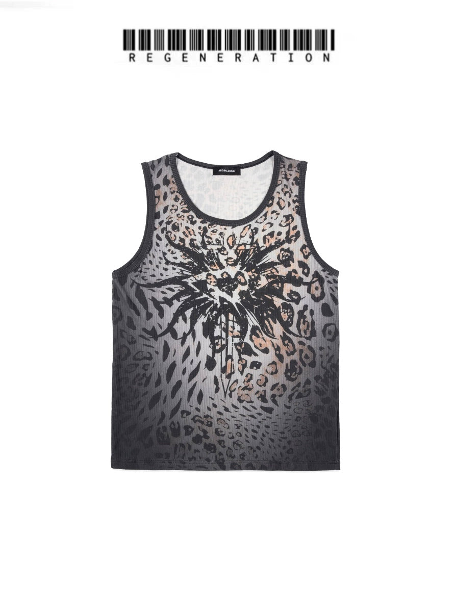 Leopard Print Gradient Tank Top WN19697