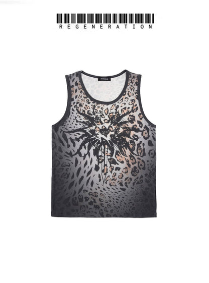 Leopard Print Gradient Tank Top WN19697