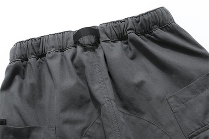 Washed Damage Zipper Cargo Half Pants WN26853