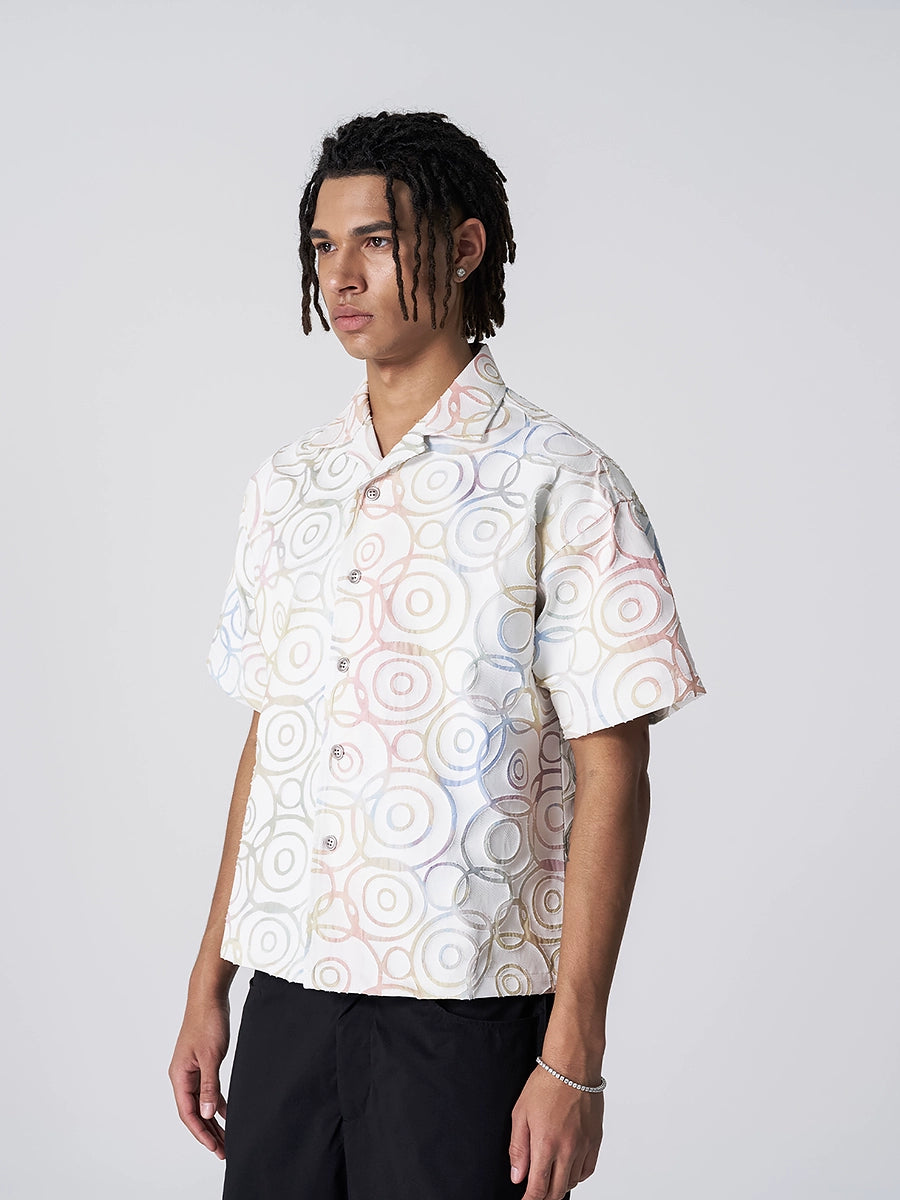 Polka Dot Print Short Sleeve Shirt WN17460