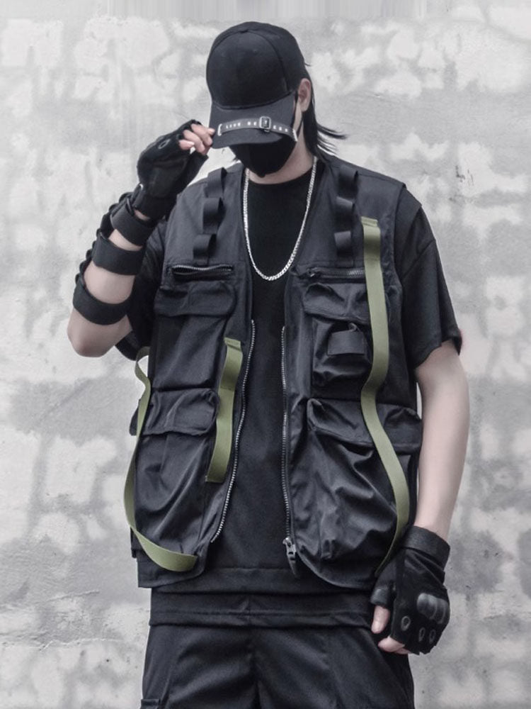 Functional Strap Design Multi-Pocket Vest WN22530