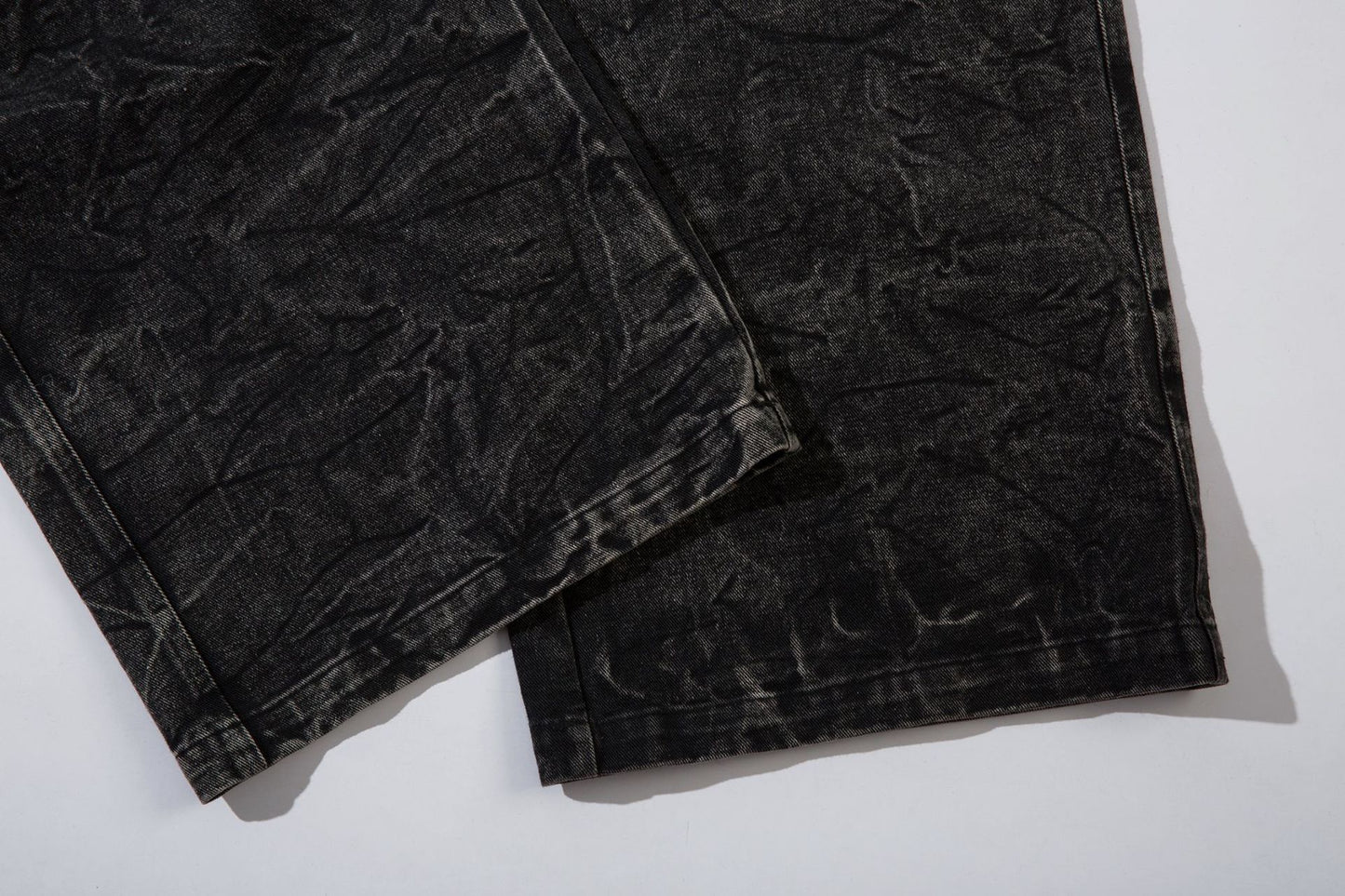 Washed Flare Lightning Embroidery Wide-Leg Denim Jeans WN12663