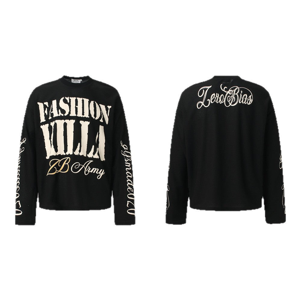 Letter Print Graphic Long Sleeve T-Shirt WN26510