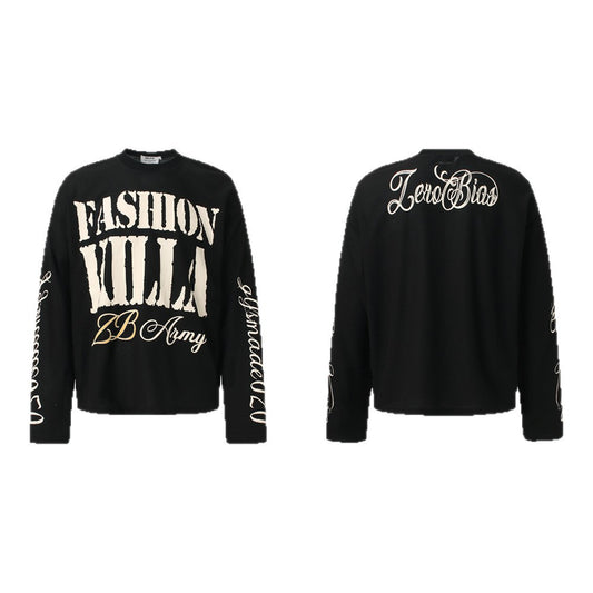 Letter Print Graphic Long Sleeve T-Shirt WN26510