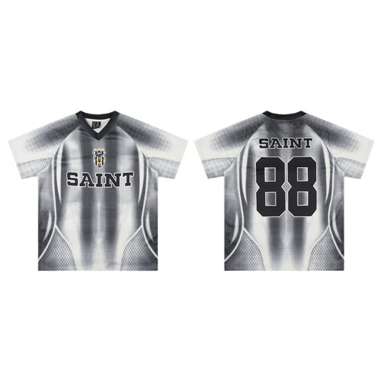 Sporty Number 88 Striped V-Neck Short Sleeve T-Shirt WN26553