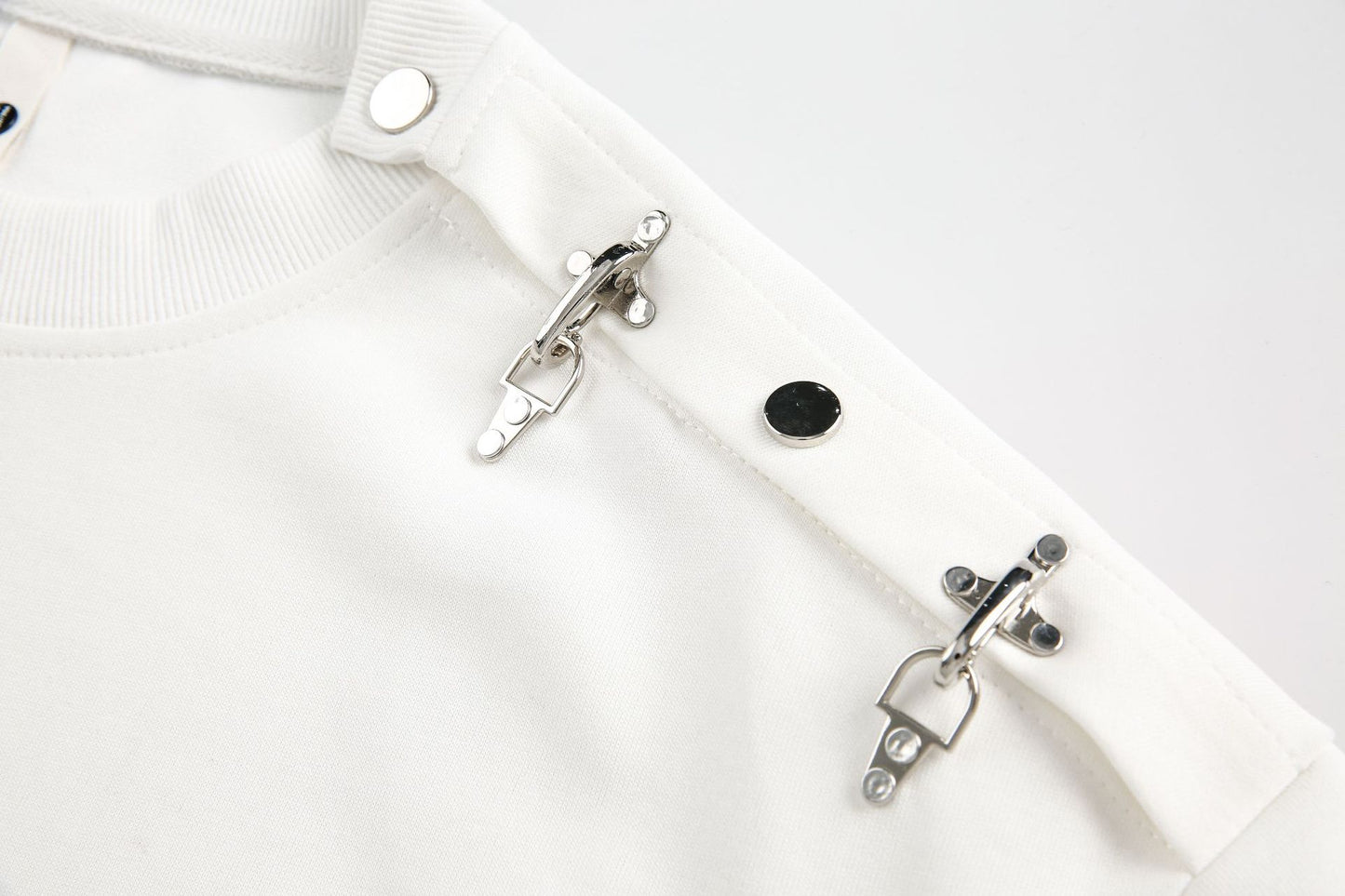 Metal Charm Design Oversize Short Sleeve T-Shirt WN14075