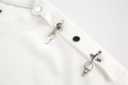 Metal Charm Design Oversize Short Sleeve T-Shirt WN14075