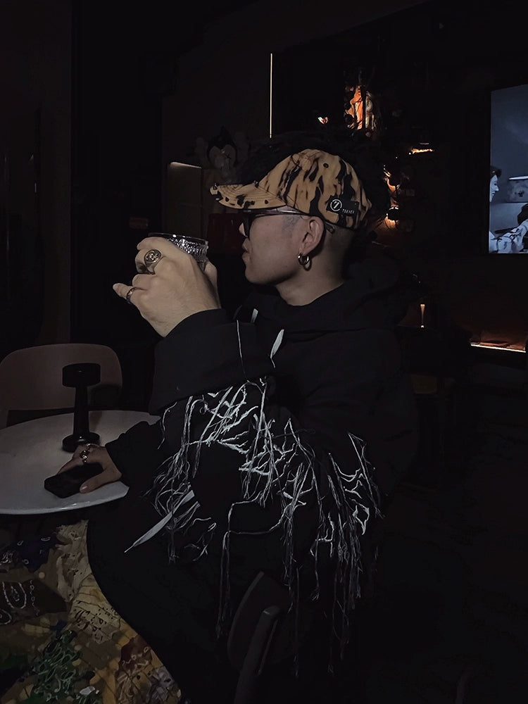 Rivet Punk Mohawk Tassel Curved-Brim Cap WN21117