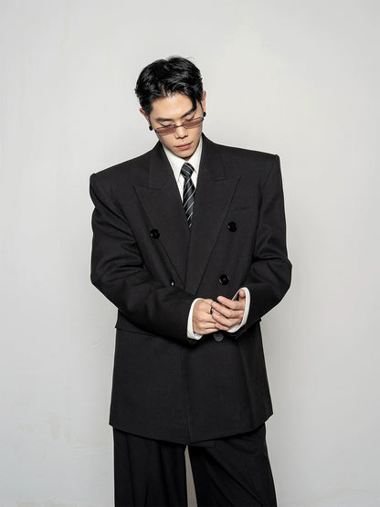 Wide Shoulder Tailored Jacket & Trousers Setup WN20880