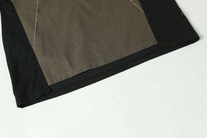Washed Raw-Edge Splice Short Sleeve T-Shirt WN25743