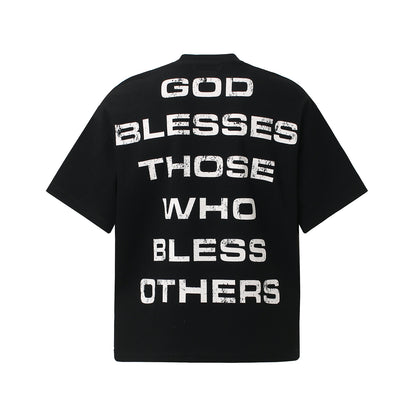 Cross Letter Print Short Sleeve T-Shirt WN26137