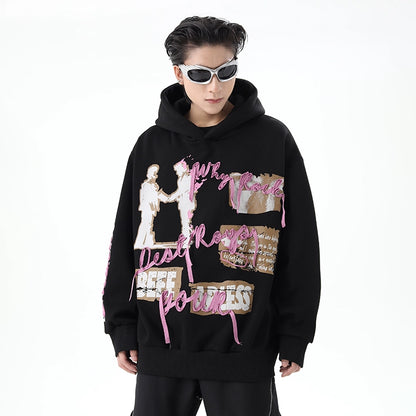 Ribbon Design Oversize Hoodie WN10328