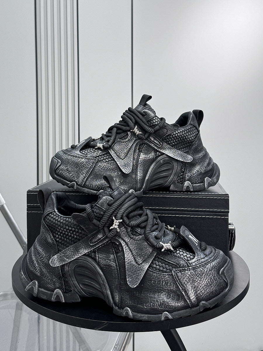 Embroidery Panel Chunky Sole Sneakers WN24574