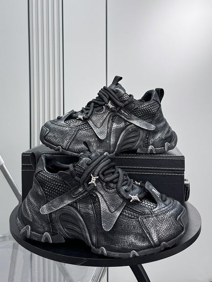 Embroidery Panel Chunky Sole Sneakers WN24574
