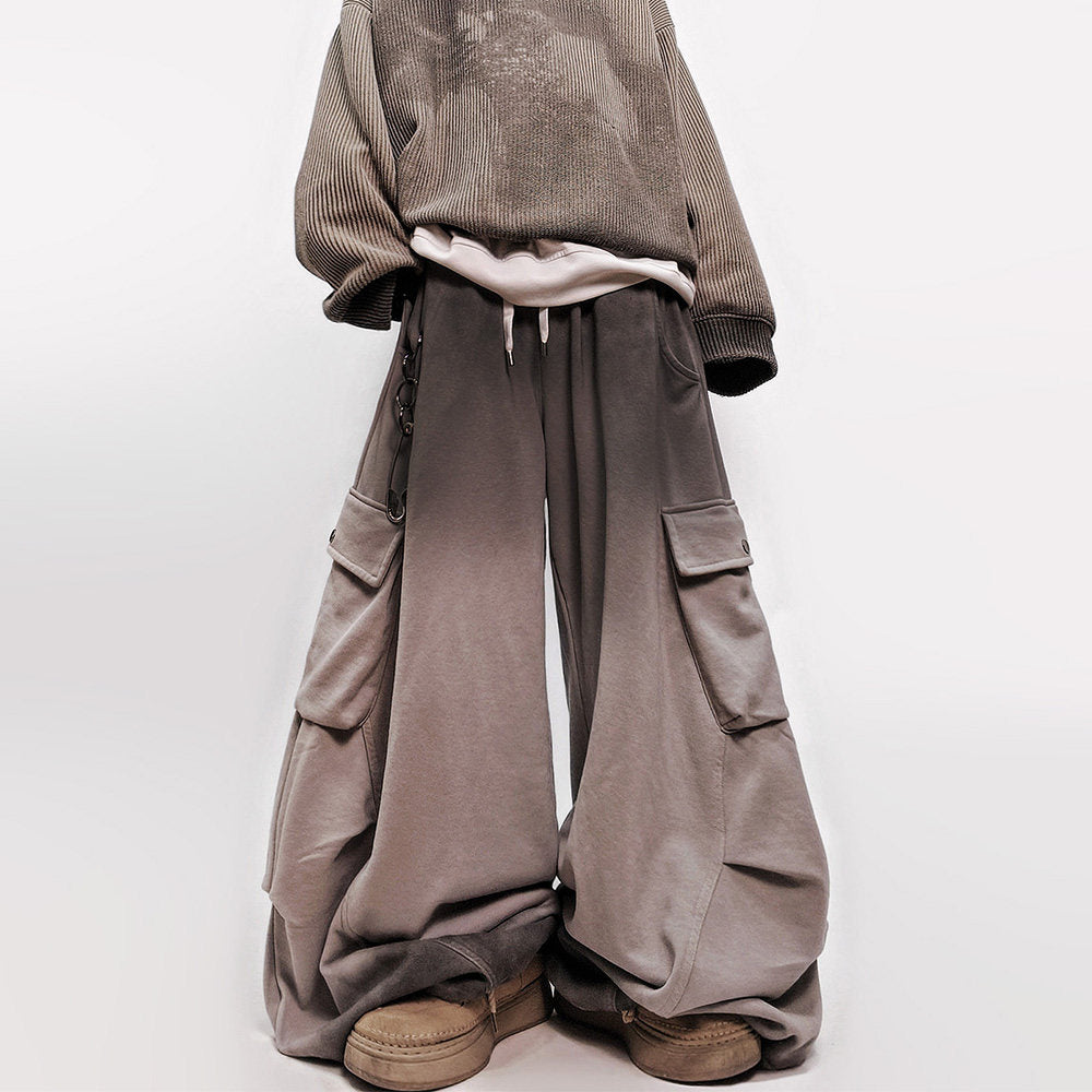 Gradient Multi Pocket Wide Leg Cargo Pants WN24006