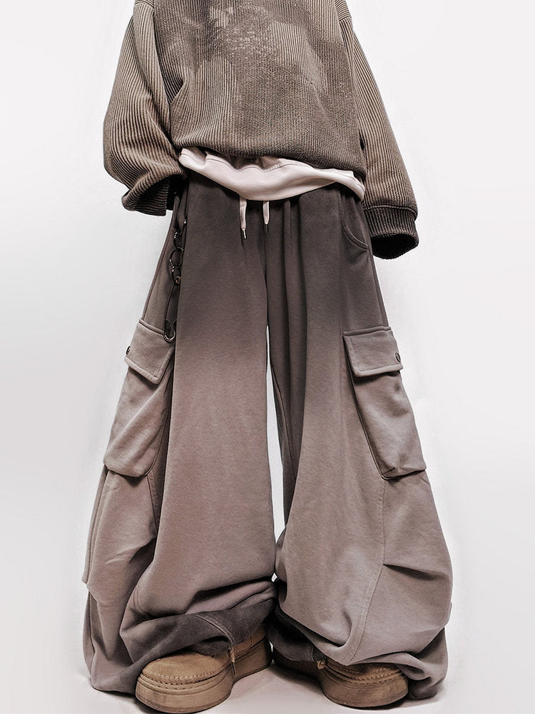 Gradient Multi Pocket Wide Leg Cargo Pants WN24006