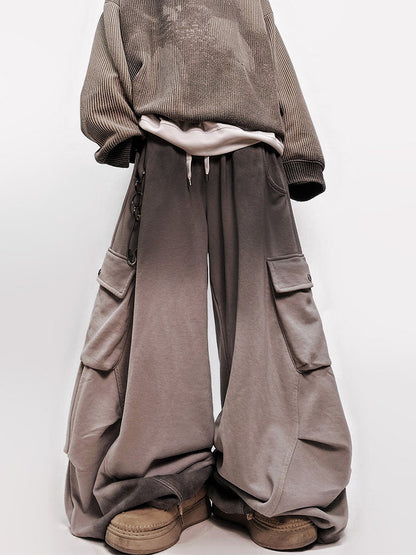 Gradient Multi Pocket Wide Leg Cargo Pants WN24006