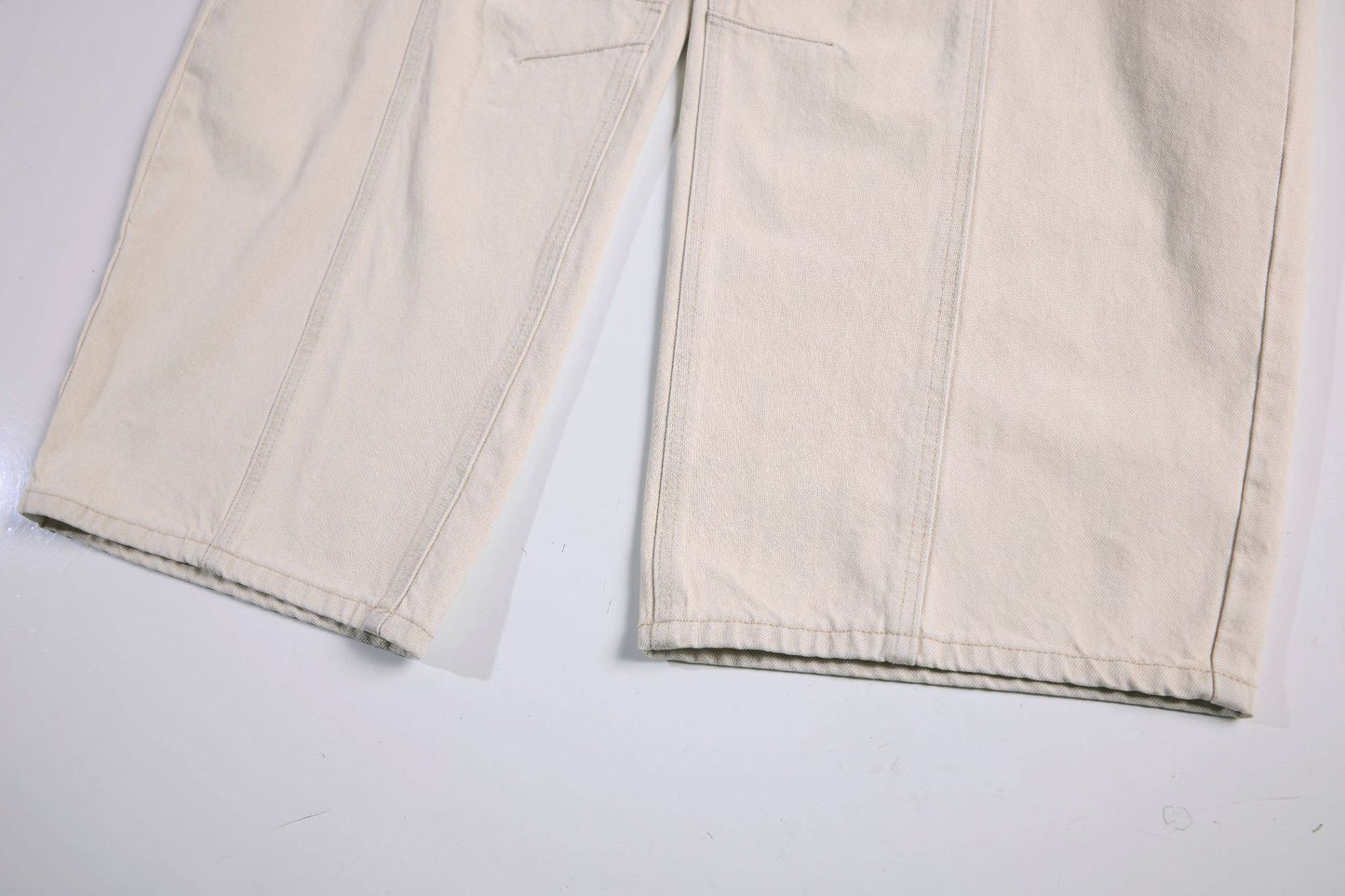 Multi-Button Curved Wide Leg Denim Jeans WN26163