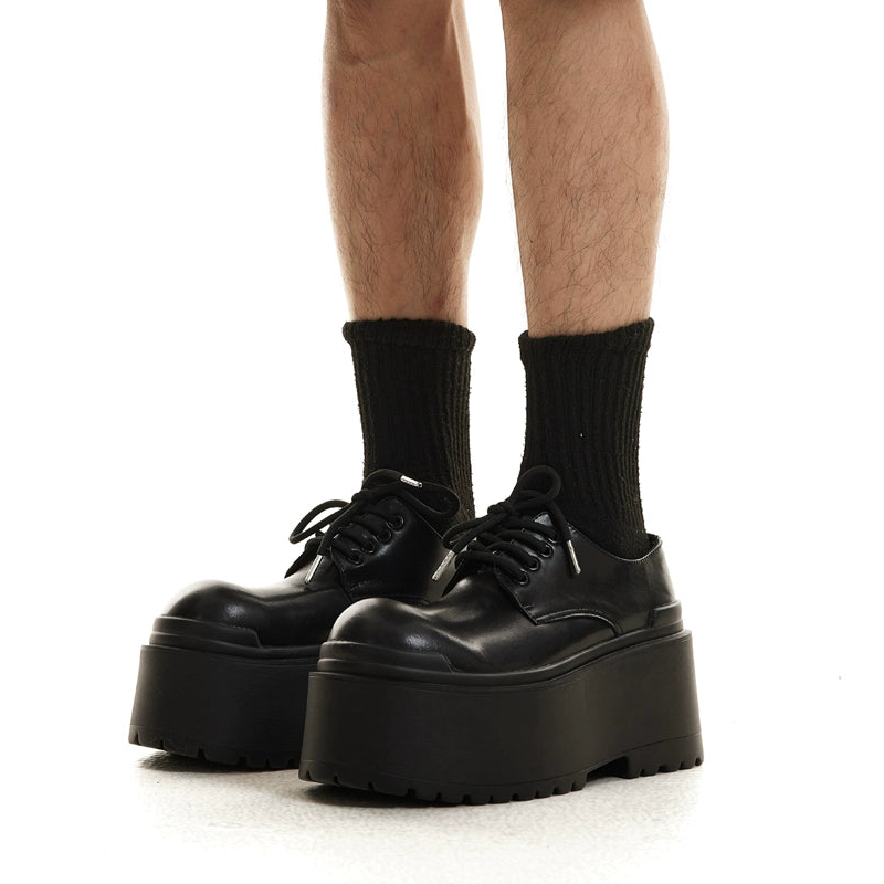 Runway Chunky Sole Platform Leather Derby Shoes WN20784