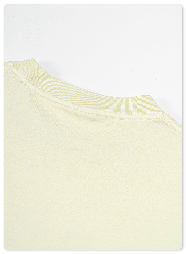 Washed Angel Print Round Neck Short Sleeve T-Shirt WN7833