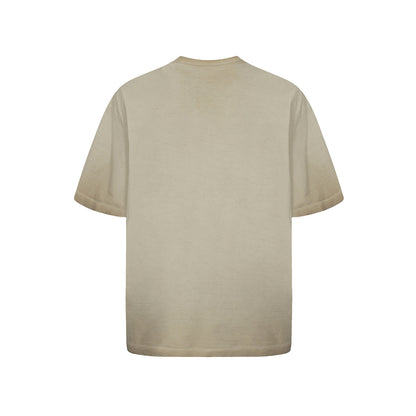 Washed Faded Letter Print Heavyweight Short Sleeve T-Shirt WN26869