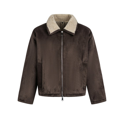 Fleece Lining Boa Zipper Jacket WN21911