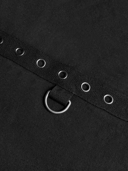 D-Ring Lace-Up Deconstruction Long Sleeve T-Shirt WN27066