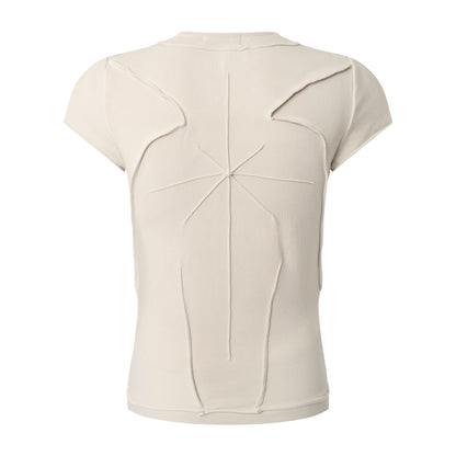 Washed Deconstruction Layered Short Sleeve T-Shirt WN25810