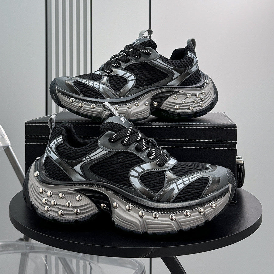 Mesh Studs Platform Chunky Sole Sneakers WN24664