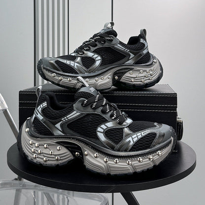 Mesh Studs Platform Chunky Sole Sneakers WN24664