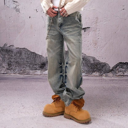 Straight Whisker Denim Jeans WN26619