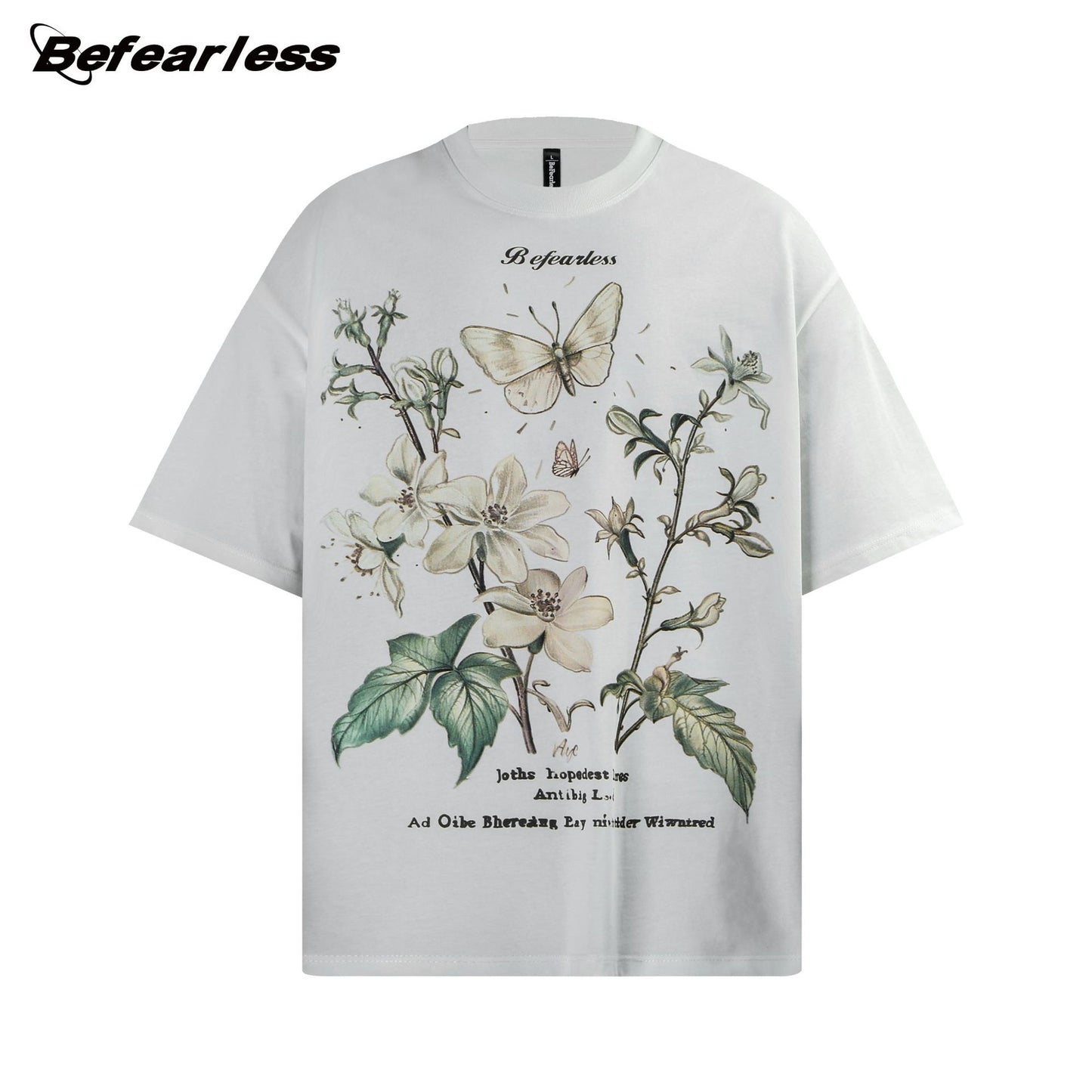 Flower Butterfly Graphic Short Sleeve T-Shirt WN26261