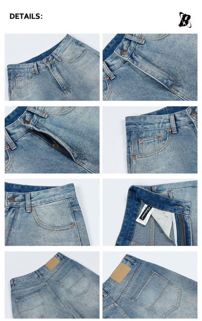 Washed Baggy Wide Leg Denim Jeans WN26348