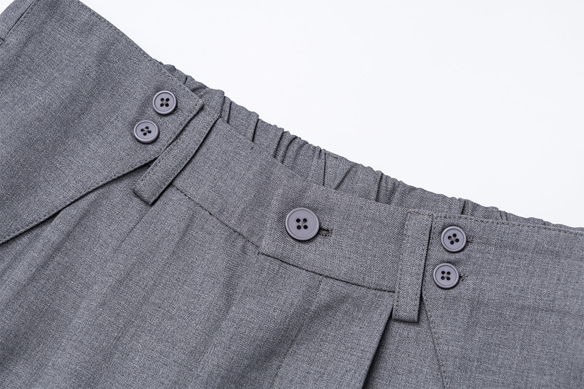 Pleats Wide Leg Half Pants WN25426
