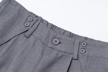 Pleats Wide Leg Half Pants WN25426