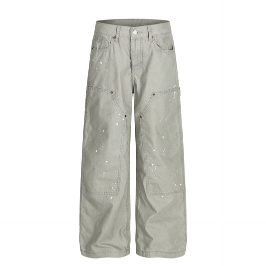 Paint Splatter Panel Wide Leg Pants WN26143