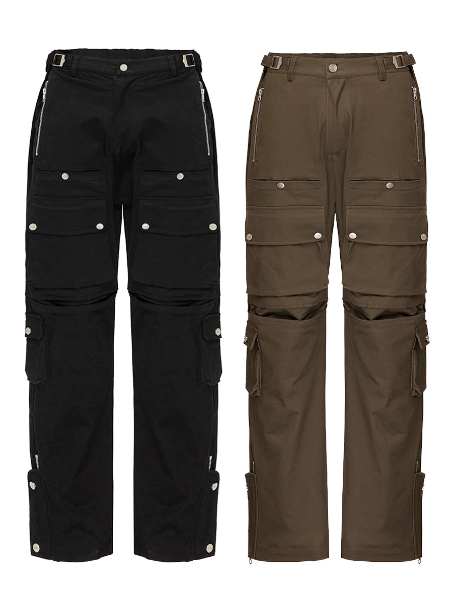 Utility 3D Pocket Rivet-Detail Cargo Pants WN12290