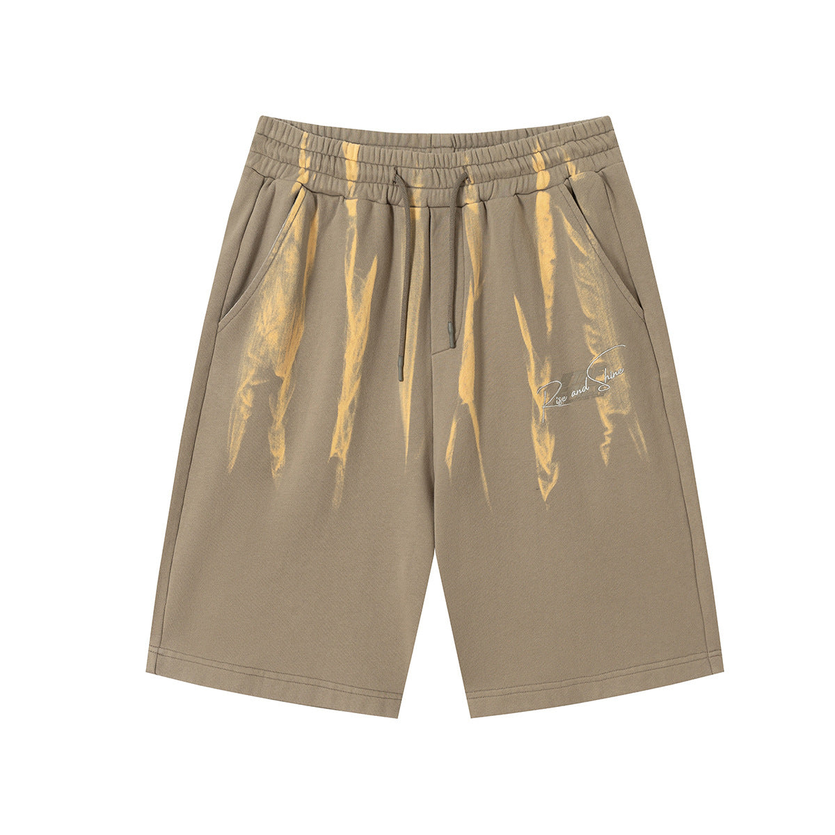 Drawstring Wash Tie-Dye Damage Half Sweatpants WN25589